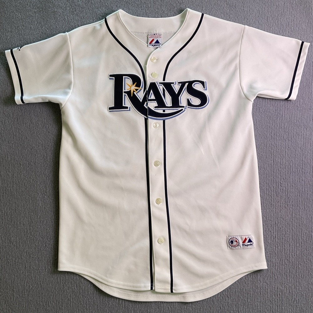 *KIDS*Tampa Bay Rays Longoria 3 Jersey KIDS XL White Majestic Made In USA